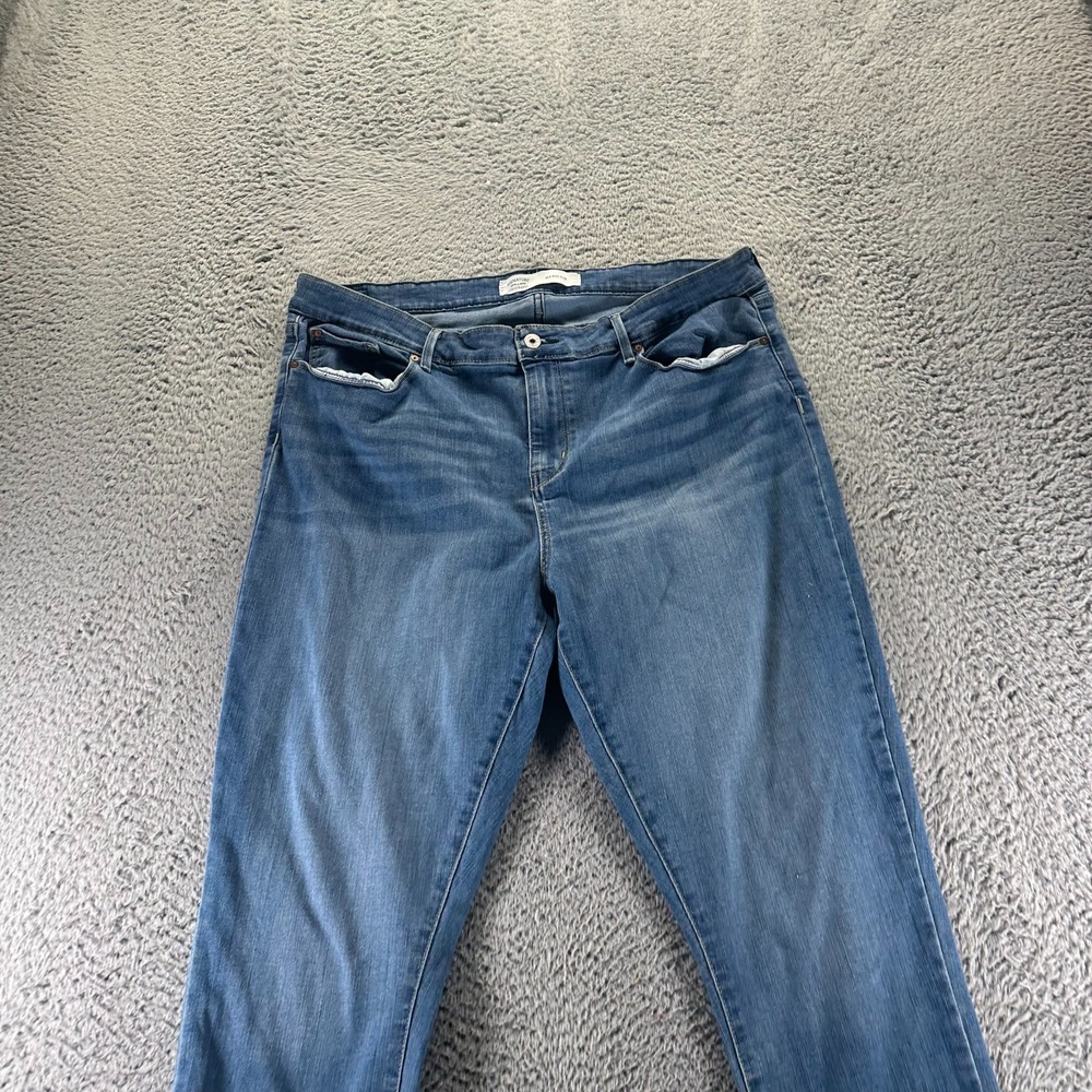 Signature by Levi Strauss Jeans Womens 20 Blue Denim Straight Slim Fit Mid-Rise - Picture 2 of 12